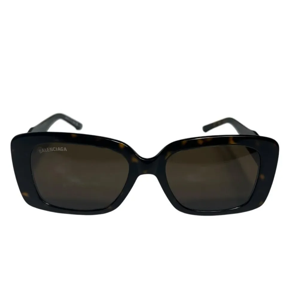 NWOT Balenciaga BB0048S Havana Tortoise Shell Rectangle Square Sunglasses - Picture 8 of 9